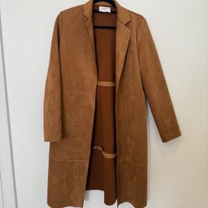 Zara suede longline coat